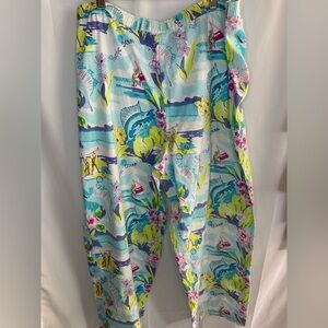 Tropical Print Pajama Bottoms